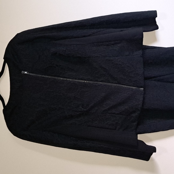 Suit 2 pieces 20X plus size➕️all black laced blazer & pants SET classy elegant - Picture 3 of 13